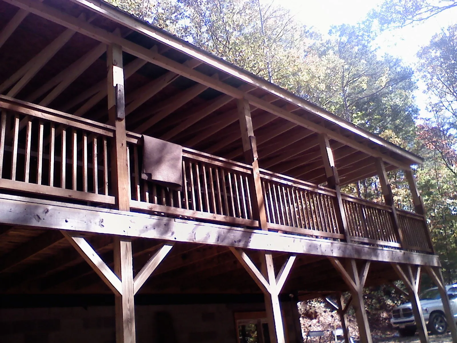 Timber framing under a new elevated porch and deck — Roof Leak Repair in Mount Carmel by Roofing Brothers